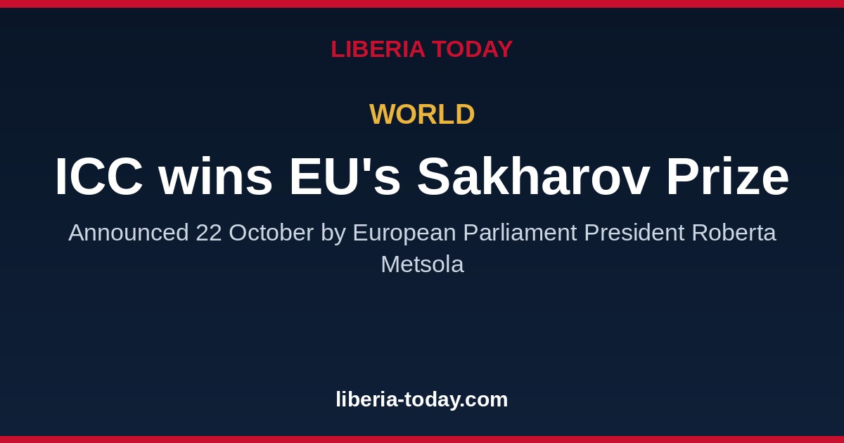 International Criminal Court wins EU's Sakharov Prize for human rights